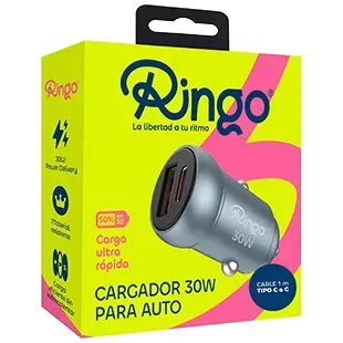 Accesorios Ringo Cargador para Auto 30W con Cable
